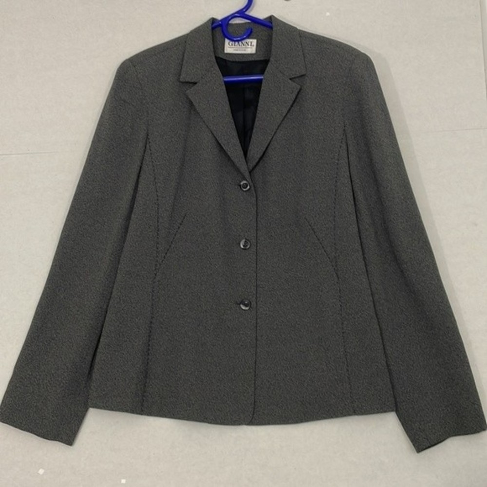 GIANNI Blazer, Lined, 3 Button, Gray, 14